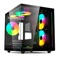 Gabinete gamer aquário grande usb 3.0 tipo c para até 7 cooler fan aquarius profissional mt-g810bk preto c3tech Gabinete gamer aquário grande usb 3.0 tipo c para até 7 cooler fan aquarius profissional mt-g810bk preto c3tech