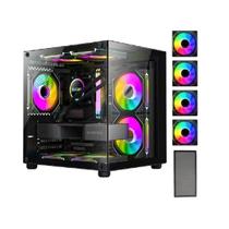 Gabinete Gamer Aquário HAYOM com 4 fans Inclusas MICRO ATX / MINI ATX