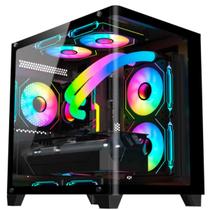 Gabinete Gamer Aquario, Hayom, Gb1798, 4X Fans Rgb, Vidro