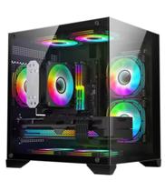 Gabinete Gamer Aquario Hayom Preto GB170 com 4 Fans RGB