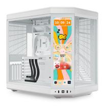 Gabinete Gamer Aquário Hyte Y70 Touch Infinite Snow - Tela Touch 15 - Cabo Riser - E-ATX