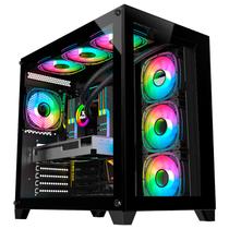 Gabinete Gamer Aquário K-MEX Space CG-P2R4, Frontal e Lateral em Vidro Temperado, ATX, USB 3.0, Preto - CGP2R4RH001CB0X Gabinete Gamer Aquário K-MEX Space CG-P2R4, Frontal e Lateral em Vidro Temperado, ATX, USB 3.0, Preto - CGP2R4RH001CB0X