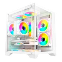 Gabinete Gamer Aquário Micro Atx S/ Fans Cor Branco - K-mex Cg-w830