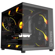 Gabinete Gamer Aquário PCYes Forcefield Mini Black Vulcan, Frontal e Lateral em Vidro Temperado, USB 3.0, Micro ATX, Preto - GFFMNBV Gabinete Gamer Aquário PCYes Forcefield Mini Black Vulcan, Frontal e Lateral em Vidro Temperado, USB 3.0, Micro ATX, Preto - GFFMNBV