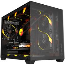 Gabinete Gamer Aquário Pcyes Forcefield V2 Black Vulcan Frontal e Lateral em Vidro Temperado, Micro ATX - GFFV2BV Gabinete Gamer Aquário Pcyes Forcefield V2 Black Vulcan Frontal e Lateral em Vidro Temperado, Micro ATX - GFFV2BV