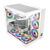 Gabinete Gamer Arbaton Branco Vidro Temperado + 4 Coolers ARGB Draxen Gabinete Gamer Arbaton Branco Vidro Temperado + 4 Coolers ARGB Draxen