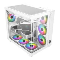 Gabinete Gamer Arbaton Vidro Temperado ARGB Branco Draxen