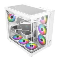 Gabinete Gamer Arbaton Vidro Temperado ARGB Branco - DRAXEN