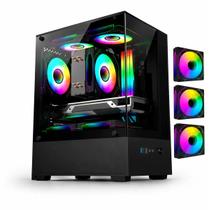 Gabinete Gamer ARVEX IGNIS MID Tower Lateral E Frontal em Vidro Temperado Com 3 Fans RGB Preto Gabinete Gamer ARVEX IGNIS MID Tower Lateral E Frontal em Vidro Temperado Com 3 Fans RGB Preto