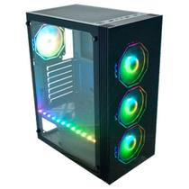 Gabinete Gamer Asgard Polygon Preto com LED CG-02Z5 - K-Mex