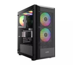 Gabinete Gamer Atx Gamdias Aura Gc6, Mid Tower, Vidro Temperado, S/ Fonte, C/ 3 Fans, Preto