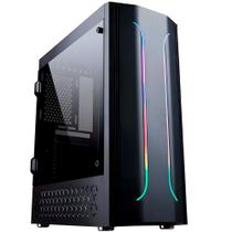 Gabinete Gamer BG-011 Bluecase, Lateral Acrílico, LED RGB, USB 3.0 Frontal, S/ Fonte, Preto, BG011GCASE