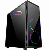 Gabinete Gamer Bluecase, BG-014, Lateral em Acrílico, USB 3.0, Sem Fonte, Preto, BG014GCASE