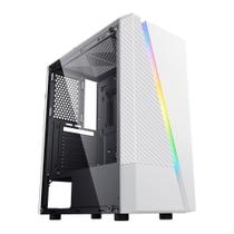 Gabinete Gamer Bluecase BG-018 Frost Storm, Mini Tower RGB, -ATX, Lateral em Vidro Temperado, Branco