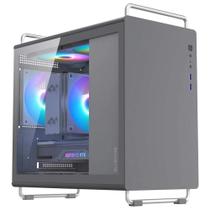 Gabinete Gamer Bluecase BG-056 Tiny Cinza Vidro Temperado, USB 3.0, Micro-ATX/Mini-ITX, Sem Fonte e Cooler