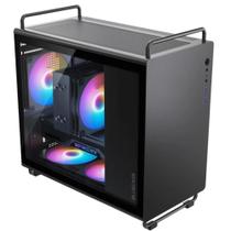 Gabinete Gamer Bluecase BG-056 Tiny Preto Vidro Temperado, USB 3.0, Sem Fonte e Cooler Gabinete Gamer Bluecase BG-056 Tiny Preto Vidro Temperado, USB 3.0, Sem Fonte e Cooler