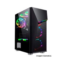 Gabinete Gamer Bluecase BG020 LED RGB lateral Vidro Preto