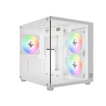 Gabinete Gamer Bluecase Pure Pro BG-064, Micro-ATX, Mini-ITX, 3x Fans Rainbow, Lateral em Vidro, Branco - BG-064PWBX