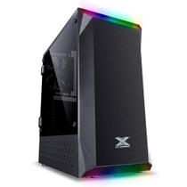 Gabinete gamer borealis mid tower preto led rgb - vinik