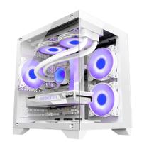 Gabinete Gamer Branco Gb1791 Rgb Micro-Atx Em Vidro Hayom