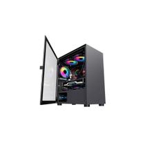 Gabinete Gamer Brx Blazer Black, Vidro Temperado, 3 Fans, Preto, CA 033
