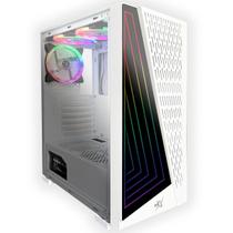 Gabinete Gamer Brx White Neon, Atx, Lateral Em Vidro