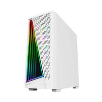 Gabinete Gamer Brx White Neon Mid Tower, Rgb, Ca-032wh S/ Fonte - BR One