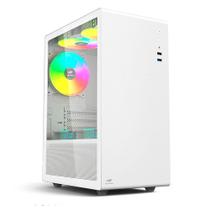 Gabinete Gamer C3-Tech Game MT-G200WH, Mini Tower LED, ATX, Lateral em Vidro Temperado, Com 3 Ventoinhas, Branco - MT-G200WH - C3Tech