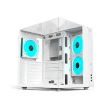 Gabinete Gamer C3Tech Aquário MTG950WH, Vidro Temperado, USB 3.0, Mid Tower, Sem Fonte, Branco - Aquarius