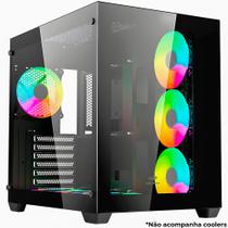 Gabinete Gamer C3Tech Aquarius MT-G910BK, Mid Tower, Vidro Temperado, ATX, Black, Sem Fonte, Preto