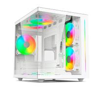 Gabinete Gamer C3Tech Gaming Aquarius MT-G810WH, Mini Tower, Micro ATX, Lateral em Vidro Temperado, Branco - MT-G810WH