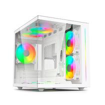 Gabinete Gamer C3Tech Gaming Aquarius S/Fan S/Fonte MiniTower Micro ATX Branco - MT-G810WH