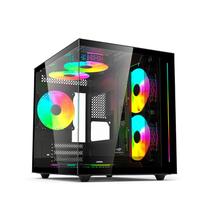 Gabinete Gamer C3Tech Gaming Aquarius S/Fan S/Fonte MiniTower Micro ATX Preto - MT-G810BK