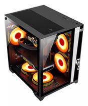 Gabinete Gamer Clanm Grodd Preto e Branco Vidro Temperado Rgb Micro Atx Itx Gabinete Gamer Clanm Grodd Preto e Branco Vidro Temperado Rgb Micro Atx Itx