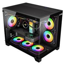 Gabinete Gamer CLANM Guidora Mid Tower Preto Vidro 5 Slots Gabinete Gamer CLANM Guidora Mid Tower Preto Vidro 5 Slots