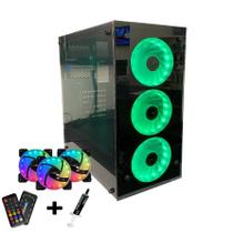 Gabinete gamer com 3 fan cooler com controle remoto - ISYNC
