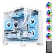 Gabinete Gamer Com 5 Fans Para Water Cooler Rgb Tampa Vidro - HAYOM