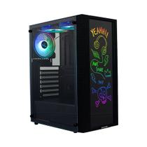 Gabinete Gamer Concórdia Creative ATX com 3 Fans ARGB Vidro Temperado Preto Gabinete Gamer Concórdia Creative ATX com 3 Fans ARGB Vidro Temperado Preto