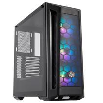 Gabinete Gamer Cooler Master MasterBox MB511, Mid Tower, 3x Fans ARGB Frontais, Lateral em Vidro Temperado, Preto - MCB-B511D-KGNN-RGA Gabinete Gamer Cooler Master MasterBox MB511, Mid Tower, 3x Fans ARGB Frontais, Lateral em Vidro Temperado, Preto - MCB-B511D-KGNN-RGA