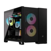 Gabinete Gamer Corsair 2500D, Mini-Tower, M-ATX, Lateral em Vidro Temperado, Preto - CC-9011263-WW