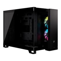 Gabinete Gamer Corsair 2500X LINK Tempered Glass mATX Mid-Tower, 2x FANs, Preto - CC-9011267-WW