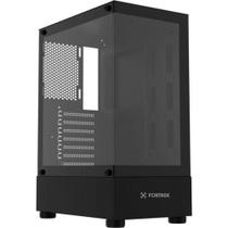 Gabinete Gamer Crystal Mid Tower ATX Micro-ATX Mini-ITX Vidro Temperado Preto Fortrek Gabinete Gamer Crystal Mid Tower ATX Micro-ATX Mini-ITX Vidro Temperado Preto Fortrek