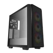 Gabinete Gamer Deepcool CG540, Mid Tower, 3x Cooler ARGB, Lateral em Vidro Temperado, Preto - R-CG540-BKAGE4-G-1 Gabinete Gamer Deepcool CG540, Mid Tower, 3x Cooler ARGB, Lateral em Vidro Temperado, Preto - R-CG540-BKAGE4-G-1