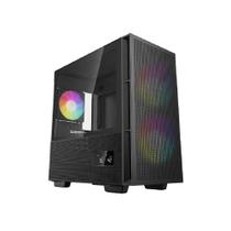 Gabinete Gamer DeepCool CH360 Digital, ARGB, Mini Tower, Display Digital, Vidro Temperado, Sem Fonte, Com 3 Fans, Preto