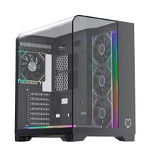Gabinete Gamer Dome 700, 7 Fans ARGB, Vidro Temperado Frontal/Lateral, Water Cooler 360mm, ATX/M-ATX, USB 3.0 - HGN700PT Gabinete Gamer Dome 700, 7 Fans ARGB, Vidro Temperado Frontal/Lateral, Water Cooler 360mm, ATX/M-ATX, USB 3.0 - HGN700PT
