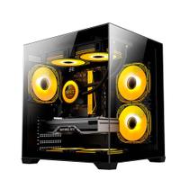 Gabinete gamer duex aquario, mid-tower, lateral e frontal de vidro, preto, sem fan - dxga275bk u unica unica
