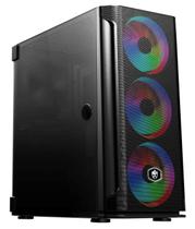 Gabinete Gamer Evolut Mesh Com 3 Fans Rgb Vidro Preto Eg812