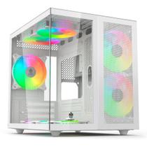 Gabinete gamer evolut mizu eg820 white c/ 3 fan rgb