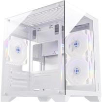 Gabinete Gamer Fortrek Clarity Branco Vidro Temperado