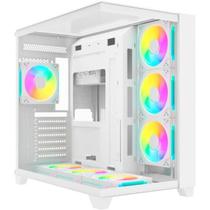 Gabinete Gamer Fortrek Clarity Full Glass Aquário Branco Gabinete Gamer Fortrek Clarity Full Glass Aquário Branco